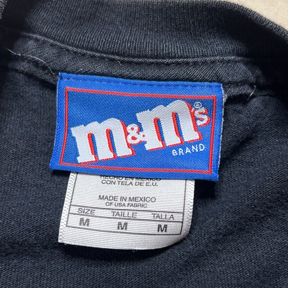 M&Ms Rock On Novelty T-Shirt Black Graphic Tee Rockstar Guitar Youth M Candy Y2K - Picture 3 of 7